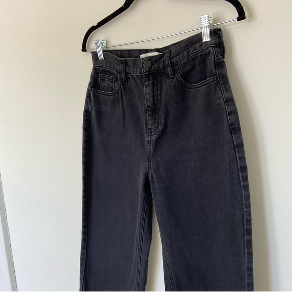 Oak and Fort Washed Black Wide Straight Leg Jeans size 27 - Picture 3 of 9